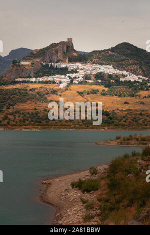 The medieval Zahara de la Sierra Castle seen from the White Village of ...