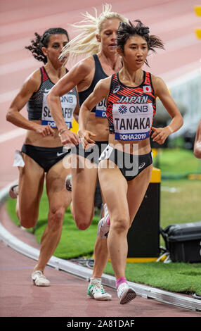 DOHA - QATAR OCT 5: Nozomi Tanaka of Japan competing in the 5000m final ...