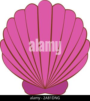 Pink sea shell, scallop. Vector flat illustration Stock Vector Image ...