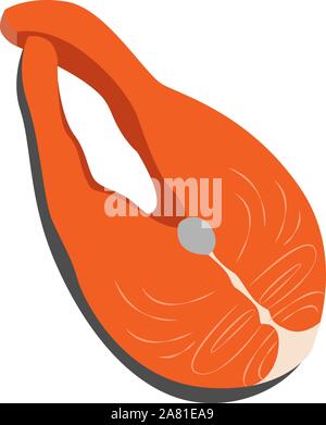 Steak of red fish salmon vector icon Stock Vector Image & Art - Alamy