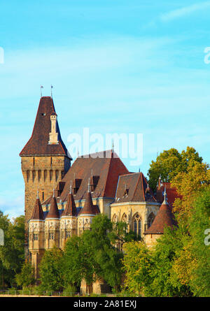 Hungary, Budapest, City Park, Vajdahunyad Castle, Stock Photo