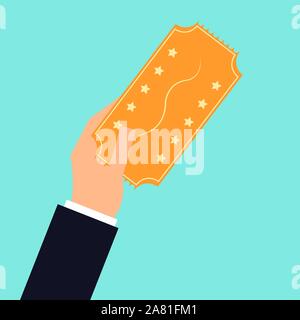 Train ticket, illustration, vector on white background. Stock Vector