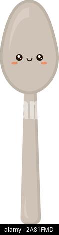 Cute spoon, illustration, vector on white background. Stock Vector