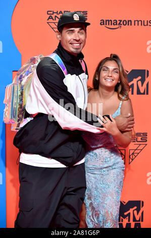 Seville, Spain. 03rd Nov, 2019. Afrojack and Elettra Lamborghini attending the MTV EMAs 2019 at FIBES Conference and Exhibition Centre on November 3, 2019 in Seville, Spain. Credit: Geisler-Fotopress GmbH/Alamy Live News Stock Photo