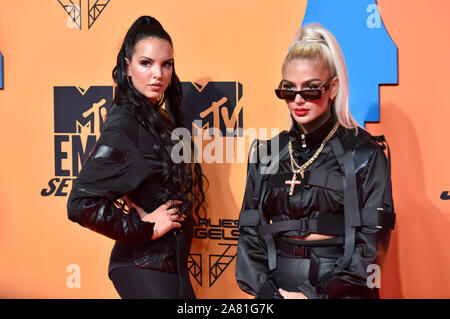 Seville, Spain. 03rd Nov, 2019. Juju and Loredana Zefi attending the MTV EMAs 2019 at FIBES Conference and Exhibition Centre on November 3, 2019 in Seville, Spain. Credit: Geisler-Fotopress GmbH/Alamy Live News Stock Photo