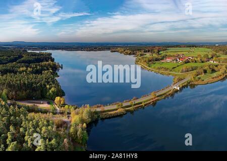 Rothsee Reservoir, Roth County, Franconian Lake District, Middle Franconia, Franconia, Bavaria, Germany Stock Photo