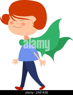 Green scarf, illustration, vector on white background. Stock Vector