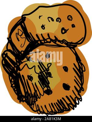 Crackers colored, illustration, vector on white background. Stock Vector