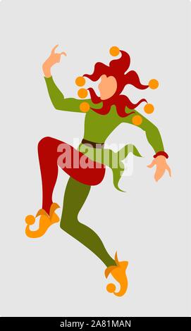 Joker, illustration, vector on white background. Stock Vector