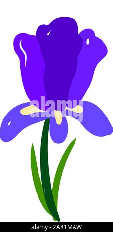 Iris flat, illustration, vector on white background. Stock Vector
