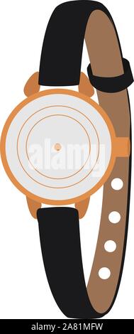 Ladies watch, illustration, vector on white background. Stock Vector