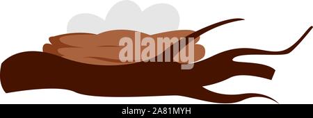 Nest with eggs, illustration, vector on white background. Stock Vector