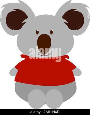 Koala in sweater, illustration, vector on white background. Stock Vector