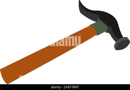 Hammer, illustration, vector on white background. Stock Vector