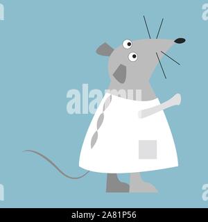 Rat in white, illustration, vector on white background. Stock Vector