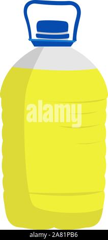 Sunflower oil, illustration, vector on white background. Stock Vector