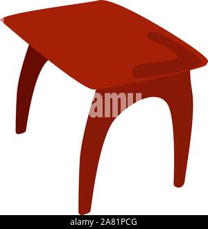 Red table, illustration, vector on white background. Stock Vector