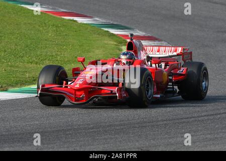 Mugello Circuit, 24 October 2019: Ferrari F1model F2008 ex Kimi Raikkonen - Felipe Massa in action during Finali Mondiali Ferrari 2019 at Mugello. Stock Photo