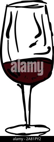 Glass half full, illustration, vector on white background. Stock Vector