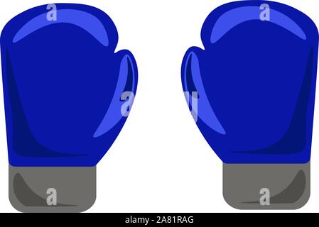 Boxing gloves, illustration, vector on white background. Stock Vector