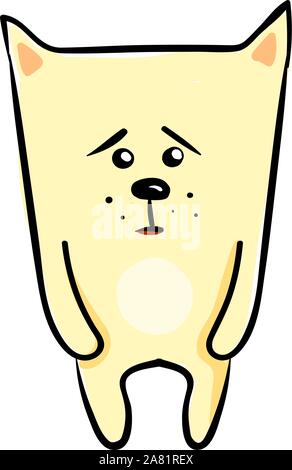 Sad cat, illustration, vector on white background. Stock Vector