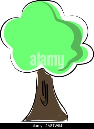 Flat tree, illustration, vector on white background. Stock Vector