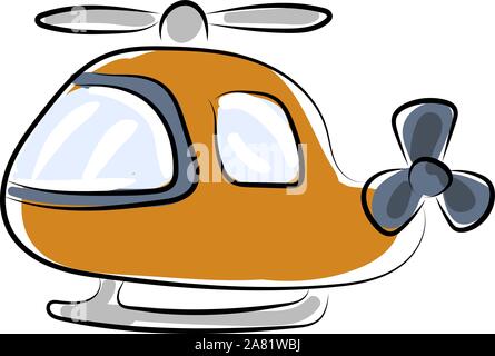 Small helicopter, illustration, vector on white background. Stock Vector