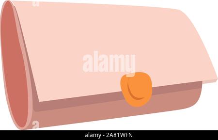 Soft pink clutch, illustration, vector on white background. Stock Vector