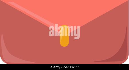 Pink clutch, illustration, vector on white background. Stock Vector