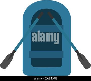 Inflatable boat, illustration, vector on white background. Stock Vector