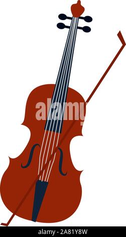 Cello, illustration, vector on white background. Stock Vector