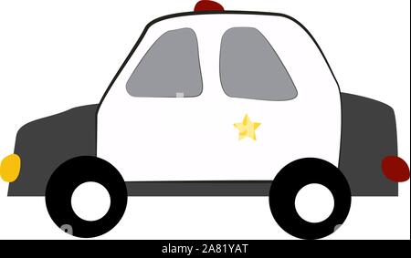 Police car, illustration, vector on white background. Stock Vector