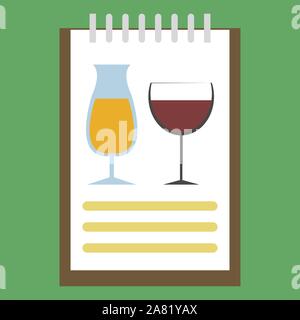 Menu in restaurant, illustration, vector on white background. Stock Vector