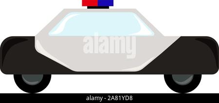 Vector illustration. Police car side view isolated on white background ...