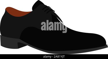 Black shoe, illustration, vector on white background. Stock Vector