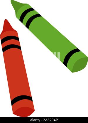 Wax colorful crayons isolated on white background Stock Vector Image ...