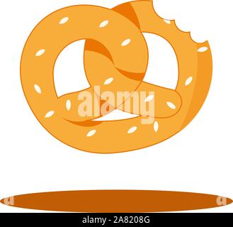 Pretzels, illustration, vector on white background. Stock Vector