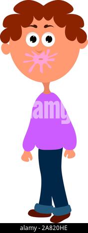 Pink gum, illustration, vector on white background. Stock Vector