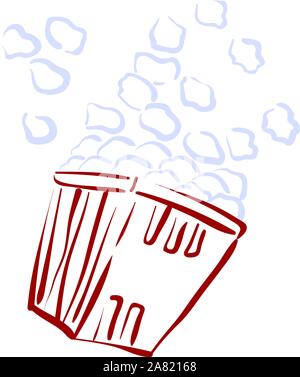Pop corn, illustration, vector on white background. Stock Vector