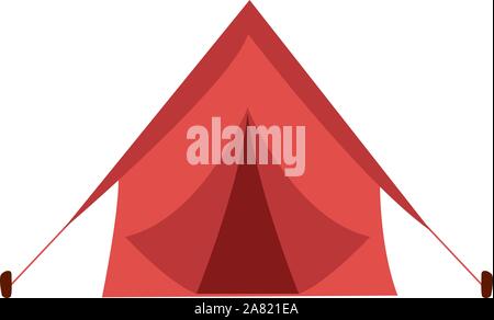 Red tent, illustration, vector on white background. Stock Vector