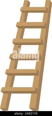 Wooden stairs, illustration, vector on white background. Stock Vector