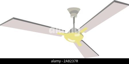 Ceiling fan, illustration, vector on white background. Stock Vector