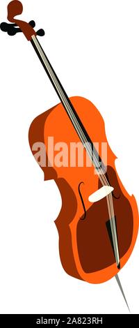 Cello, illustration, vector on white background. Stock Vector