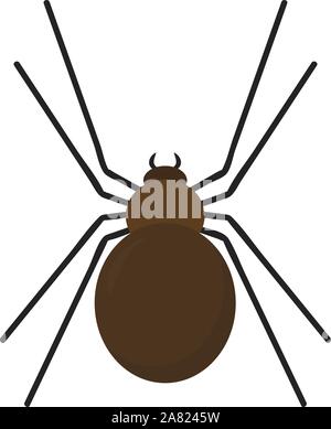 Brown spider, illustration, vector on white background. Stock Vector