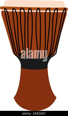 Djembe percussion musical instrument vector illustration isolated ...