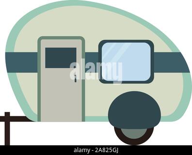 House on wheels, illustration, vector on white background. Stock Vector