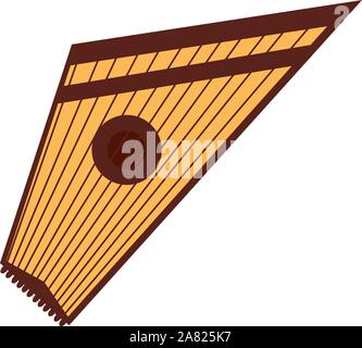 Gusli, illustration, vector on white background. Stock Vector