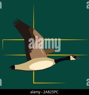 Goose, illustration, vector on white background. Stock Vector