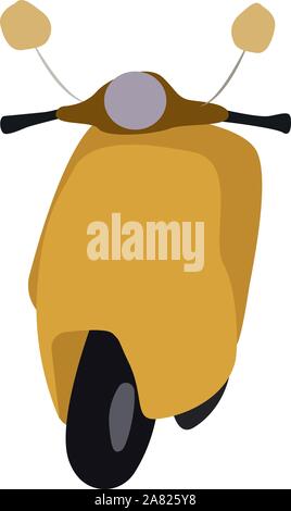 Yellow scooter, illustration, vector on white background. Stock Vector