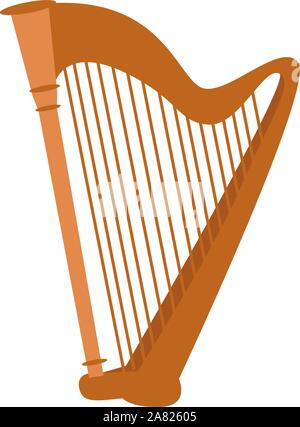 Classic wooden harp cartoon illustration Stock Vector Image & Art - Alamy